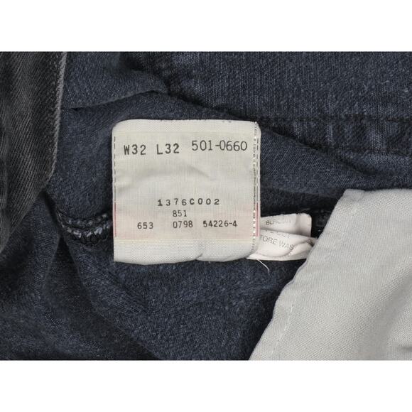 90s Vintage Levi's 501 Black Denim Jeans Made in USA W30 - Picture 8 of 11